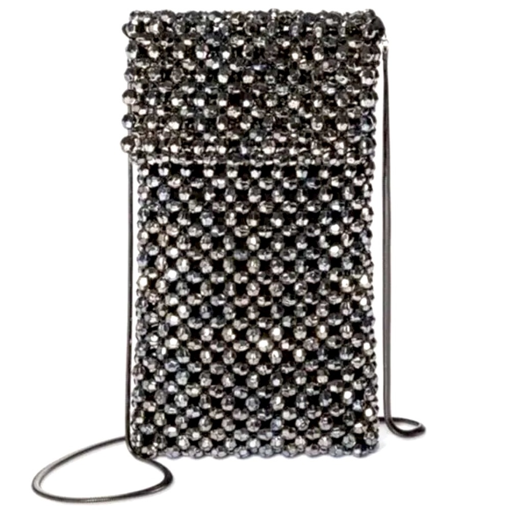 NWT A New Day Silver Metal Party Phone Crossbody Small Bag Beautiful!